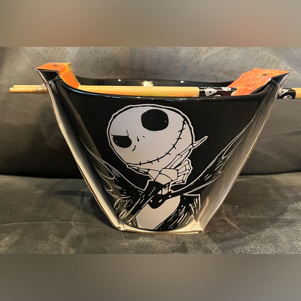 Nightmare Before Christmas Noddle Bowl & Chopsticks, New